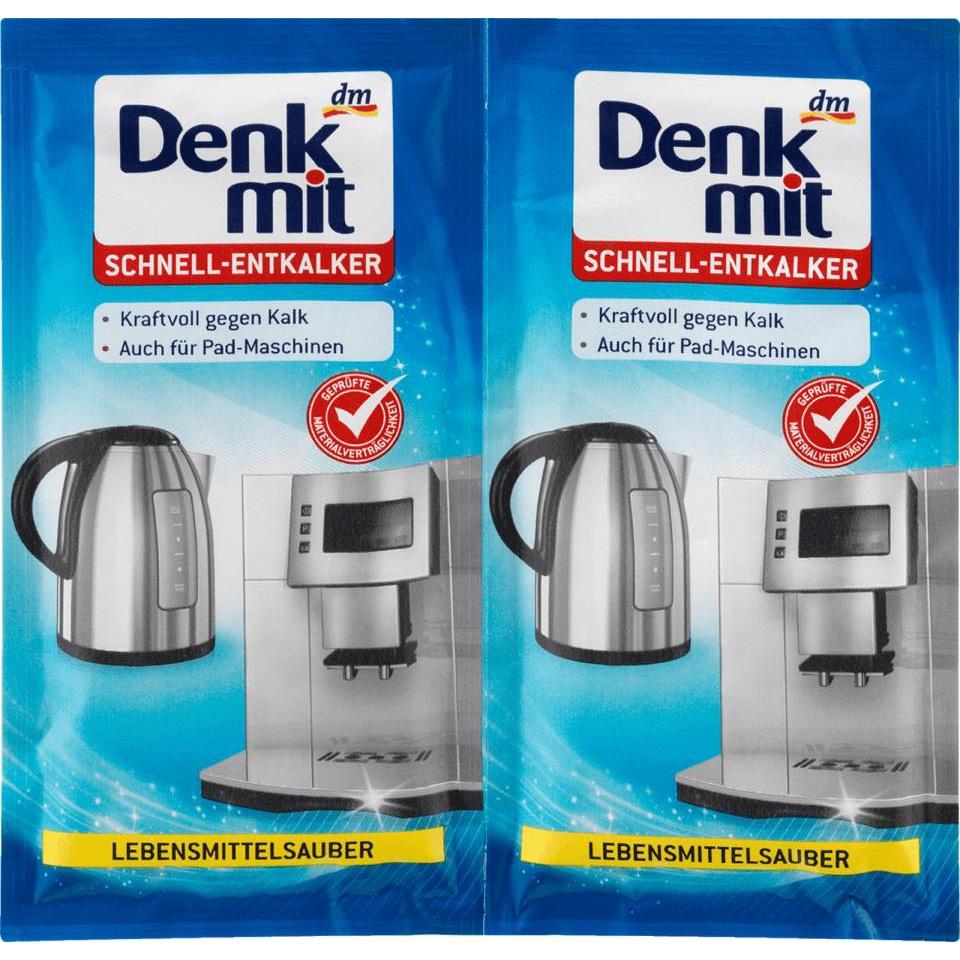 Bột tẩy cặn ấm siêu tốc, máy pha cà phê Denkmit Đức - tẩy cặn canxi bình thủy, bình đun