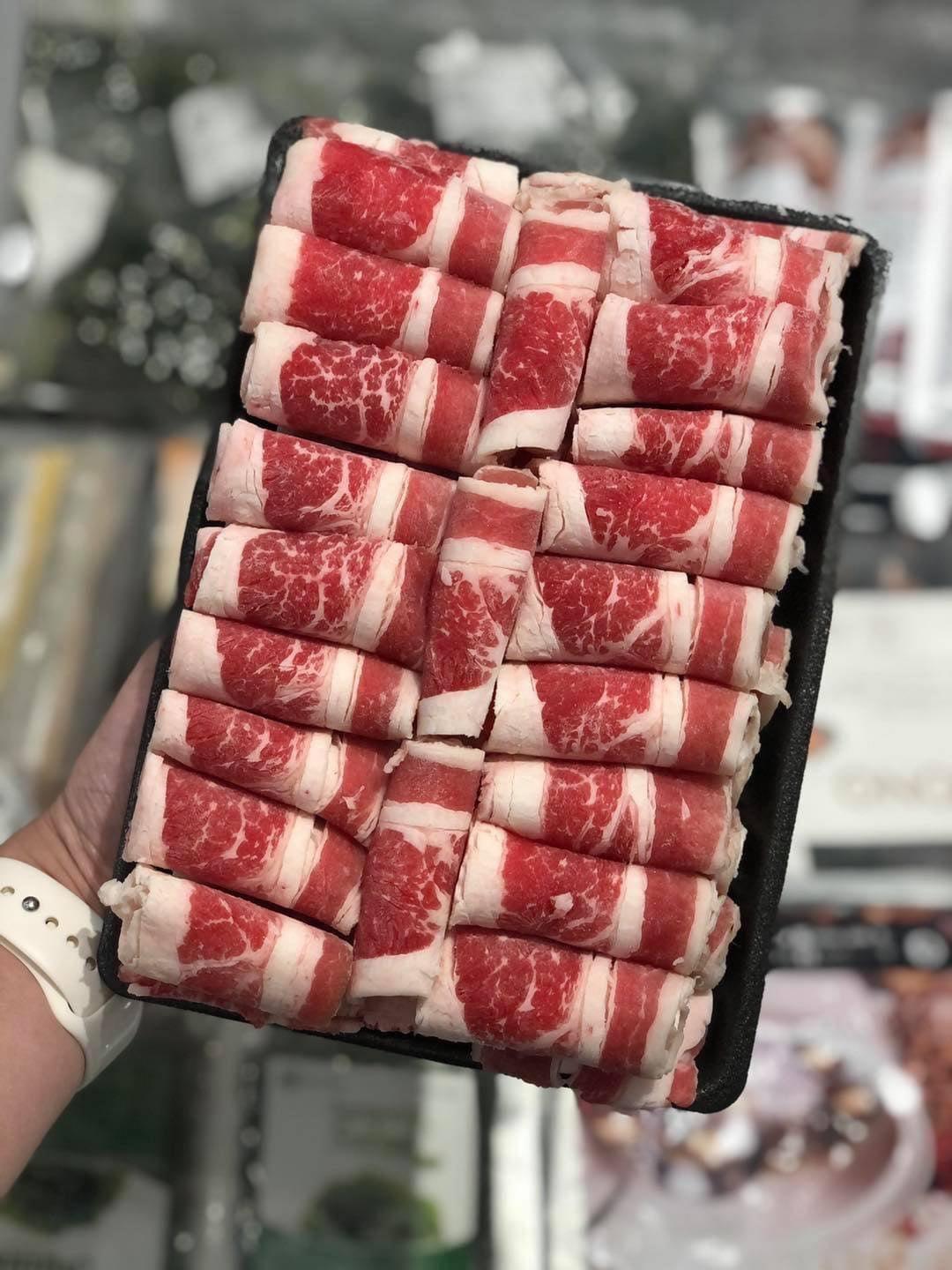 Ba chỉ bò Mỹ cuộn- Khay 500gr