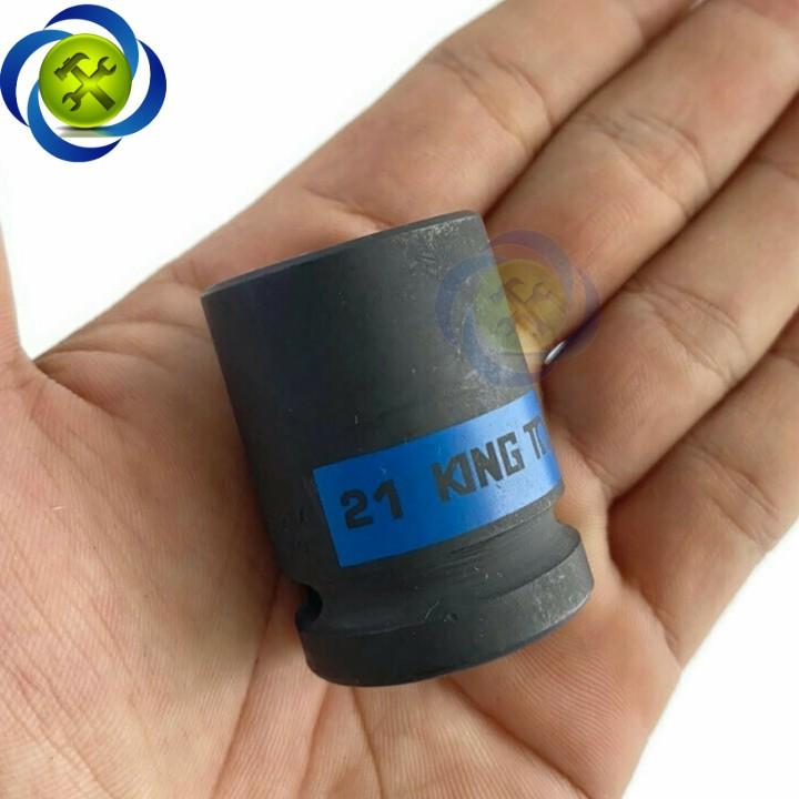 Tuýp 21mm 1/2 Kingtony 453021M loại ngắn 12 cạnh màu đen