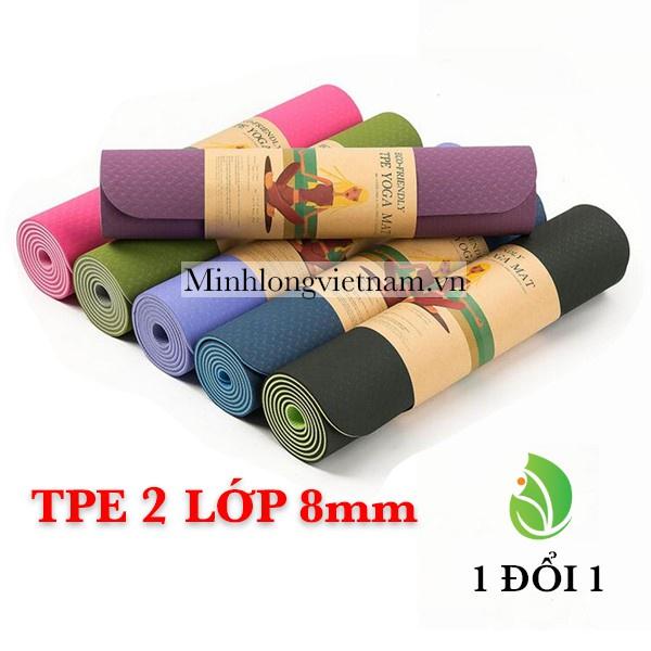 THẢM TẬP YOGA ️THẢM TẬP GYM TPE 6MM 2 LỚP