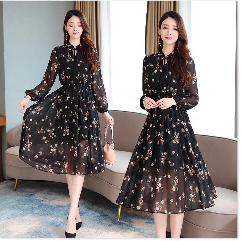 ĐẦM LỤA HOA, HỌA TIẾT ĐƠN GIẢN NHƯNG KHÔNG KÉM PHẦN SANG TRỌNG