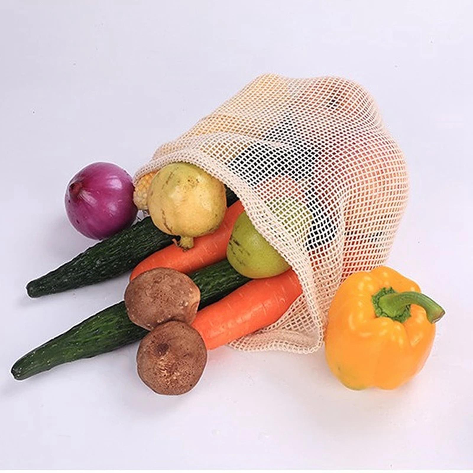 Cotton Mesh Vegetable Bags Produce Bag Storage Bag