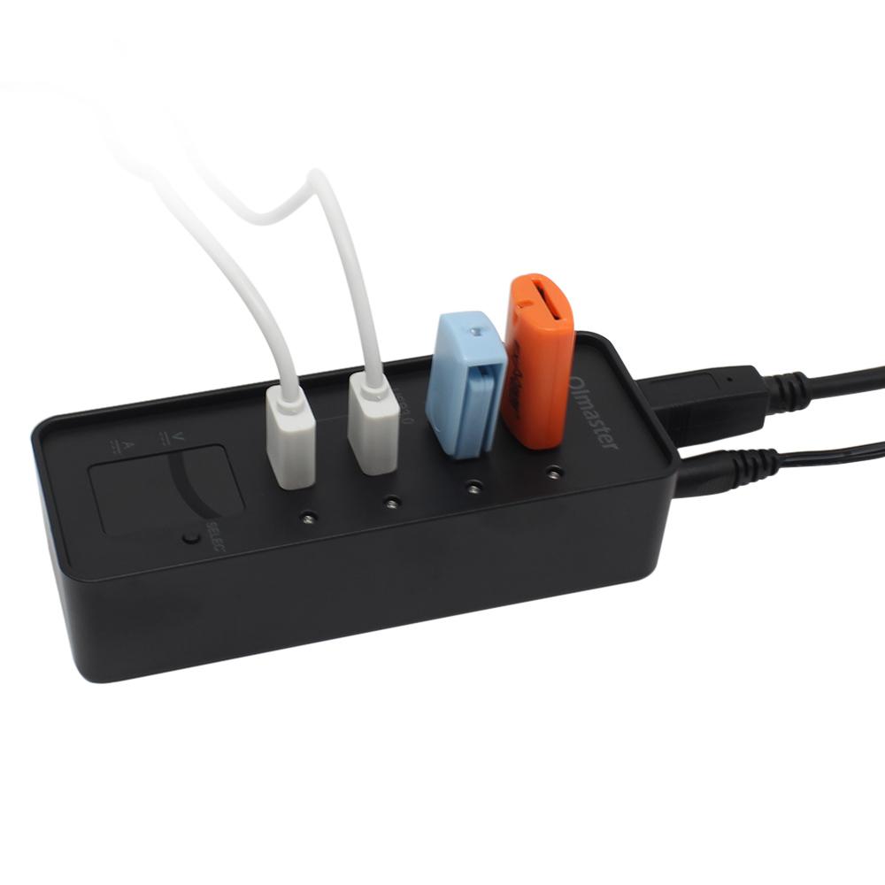 OImaster 4 cổng USB3.0 Hub tốc độ cao Cắm và chạy với bộ sạc cho Mac PC Ổ đĩa flash USB
