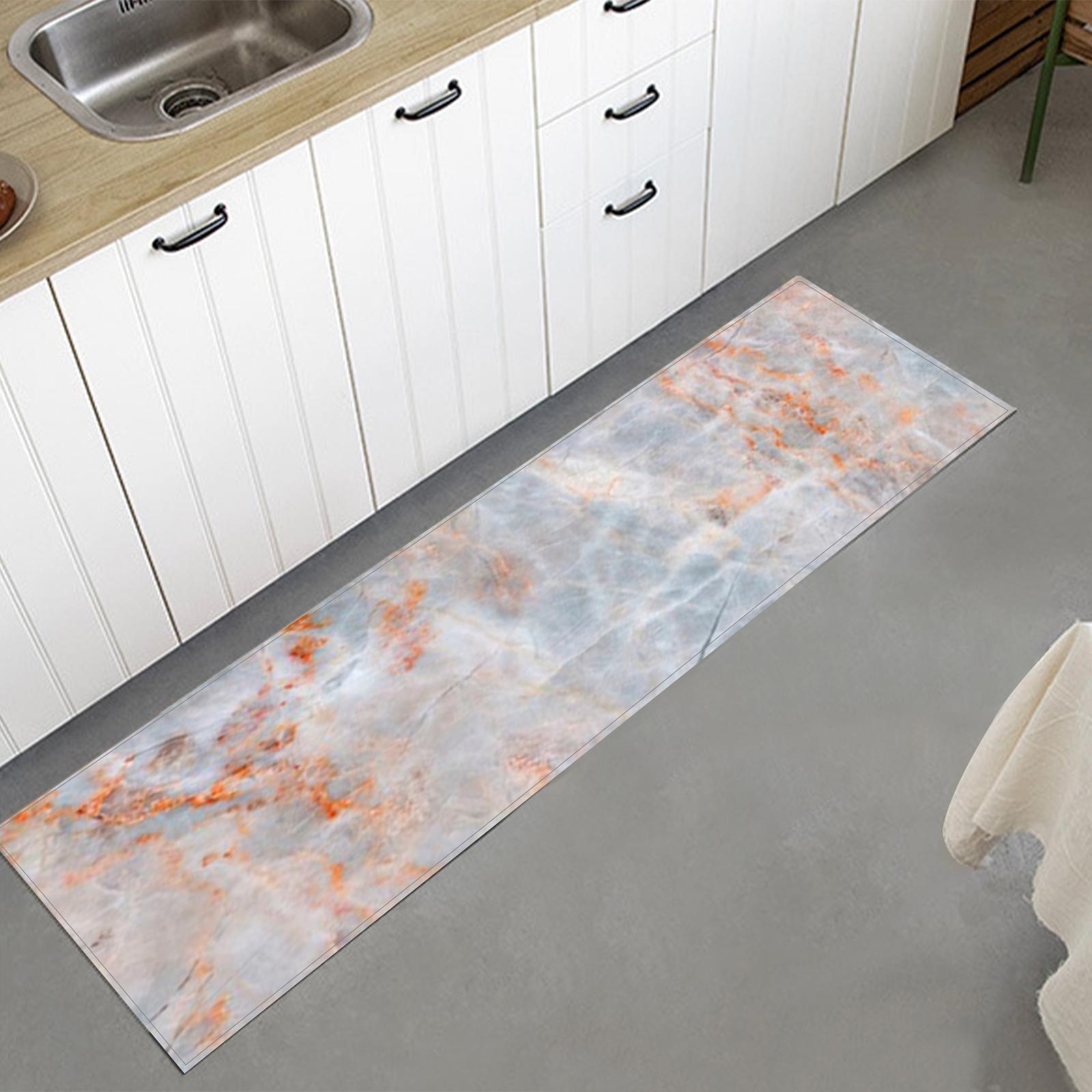 Kitchen Carpet Floor Mat Marble Printed Multipurpose for Doormat