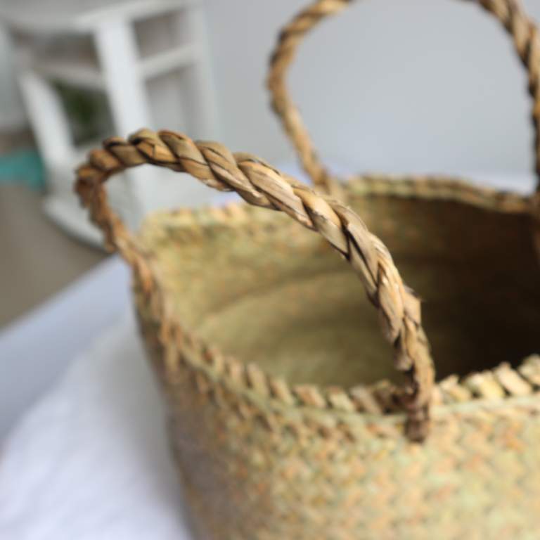Giỏ Đệm Tròn Đựng Hoa, Đựng Trái Cây Trang Trí - Cổ Điển - Thiên Nhiên