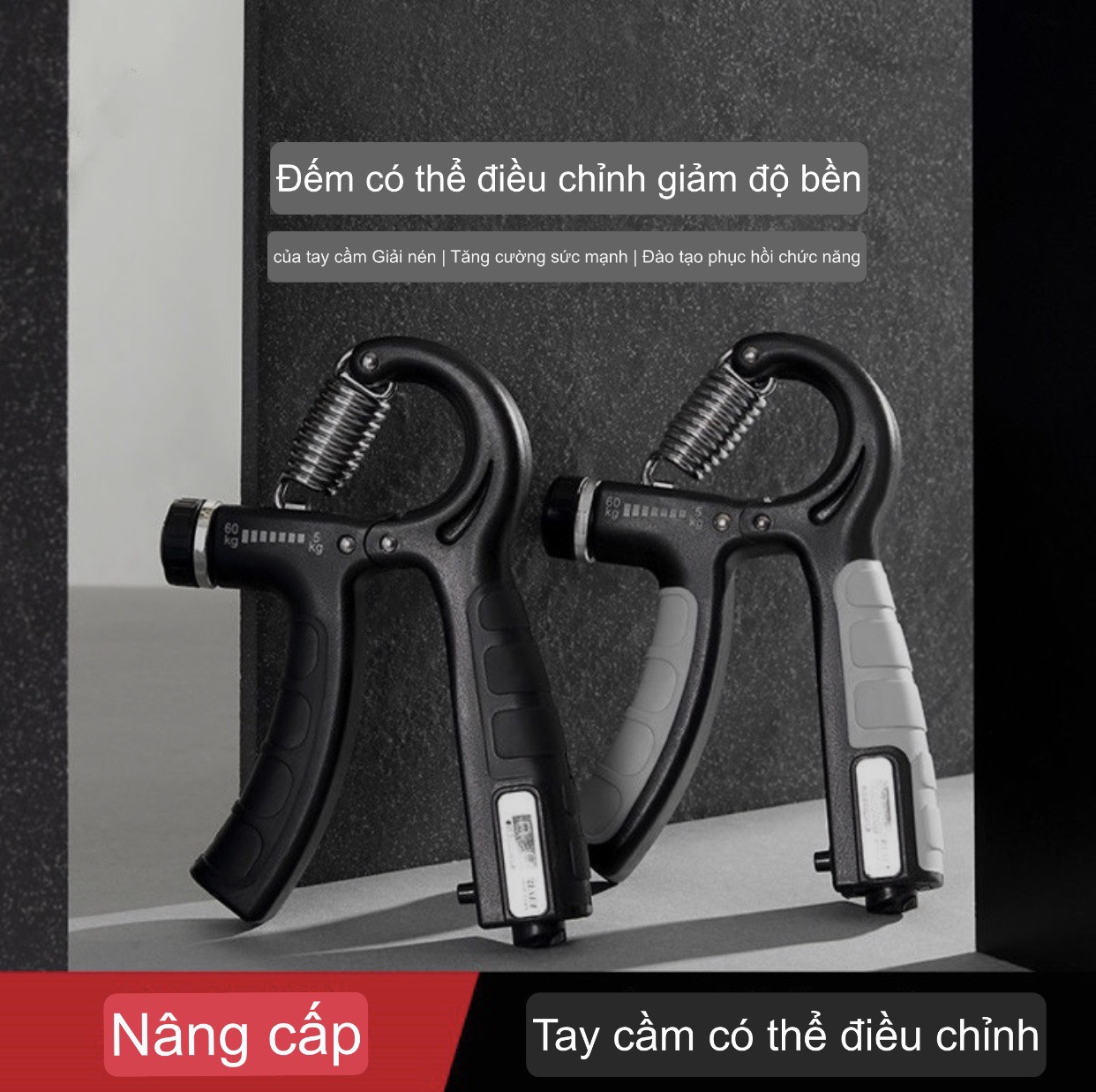 Hình ảnh Kìm Bóp Tay Có Máy Đếm Chuyên Nghiệp, Kìm Tập Cơ Tay R-Mode, Dụng Cụ Tập Cổ Tay Tập Gym Chỉnh Lực Kèm Khăn Lau TiMa.lala