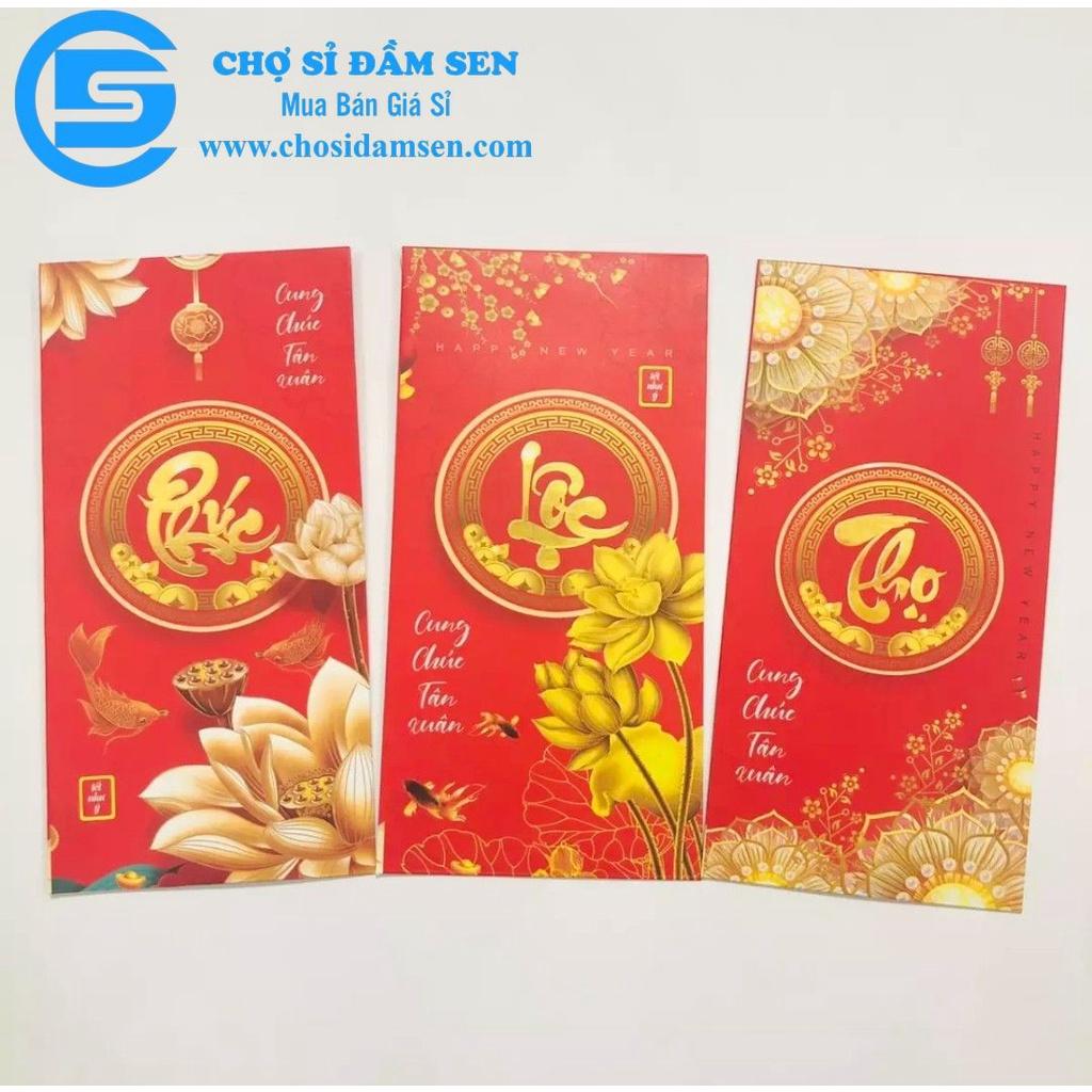 Set 10 Bao Lì Xì Phúc Lộc Thọ. Bao Lì xì truyền thống, Quà tặng Phong Thủy G294-Baolixi-PLT