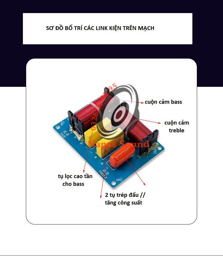 MẠCH PHÂN TẦN LOA 2 ĐƯỜNG TIẾNG - CHO BASS 16 20 25 30 - - PHÂN TẦN 2 LOA - PHÂN TẦN 1 BASS 1 TRÉP