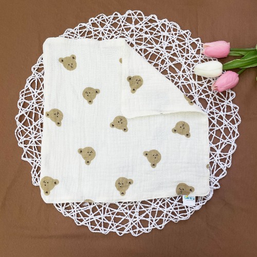 Khăn Sữa Xô Muslin Cho Bé 2 Lớp 4 Lớp Siêu Thấm Hút Họa Tiết Cute An Toàn Da Bé - 330