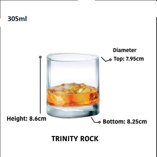 Ly Thủy Tinh Trinity 305ml , 380ml | Tùy Chọn Dung Tích , Nhập Khẩu Thái Lan