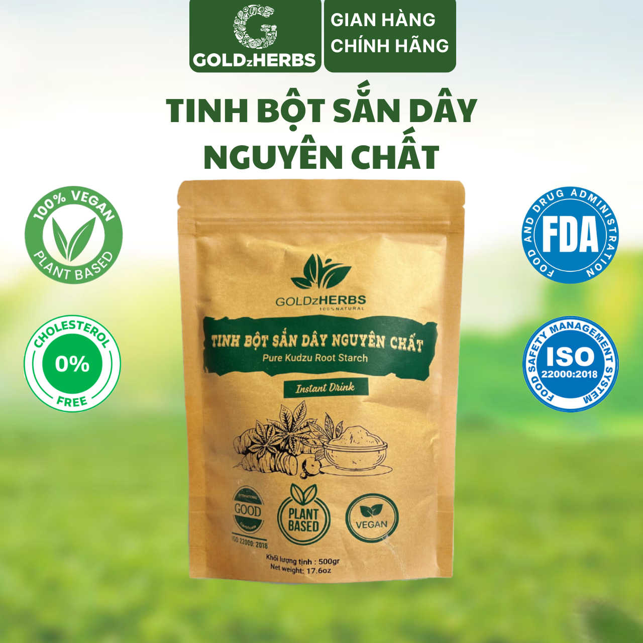 Tinh bột sắn dây nguyên chất GoldzHerbs – 250g