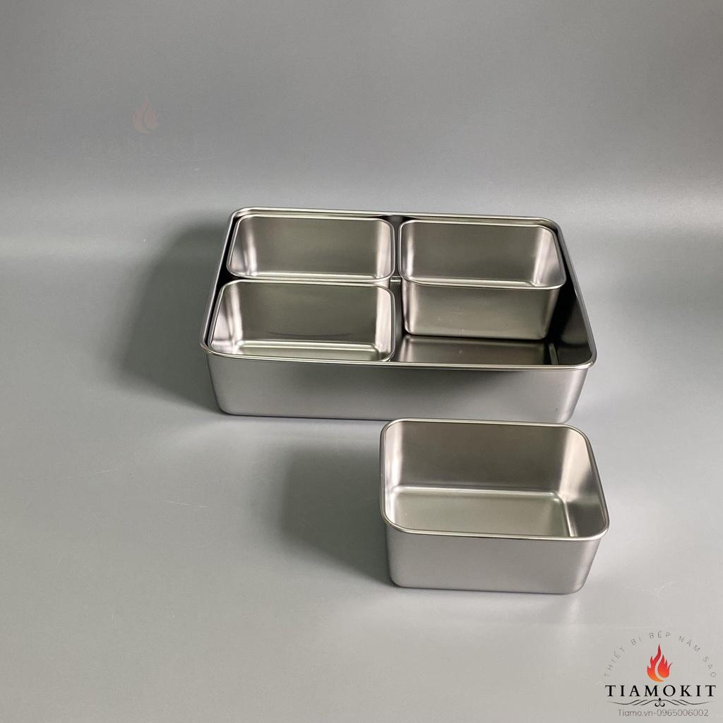 [Ảnh thật] Khay gia vị 4 ngăn Inox 201