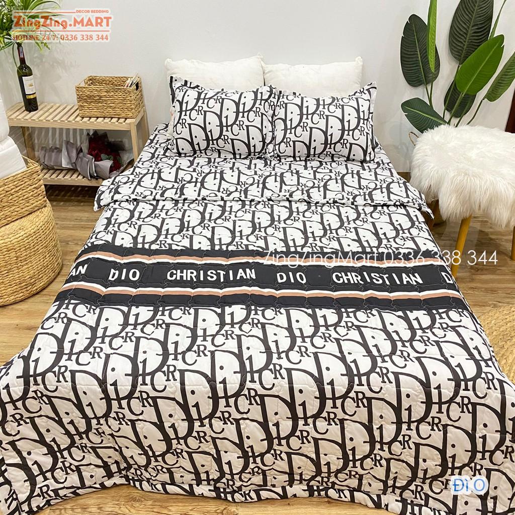 Bộ 5 Món Chăn Hè Ga Gối Kèm Vỏ Gối Ôm Poly kích thước M2/M6/M8/2M2 Mẫu Bò Xám