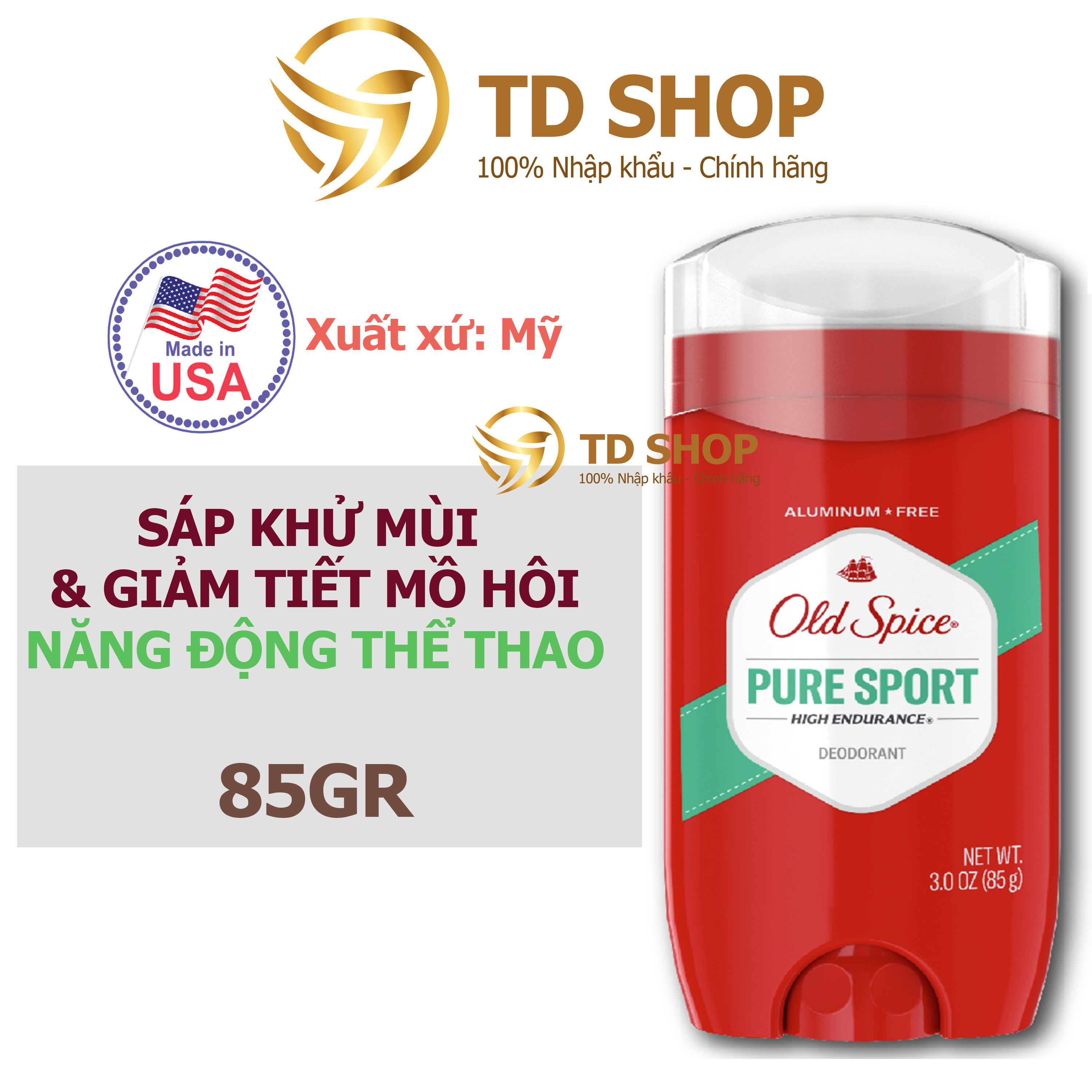 Lăn khử mùi nam Old Spice 85g – Pure Sport
