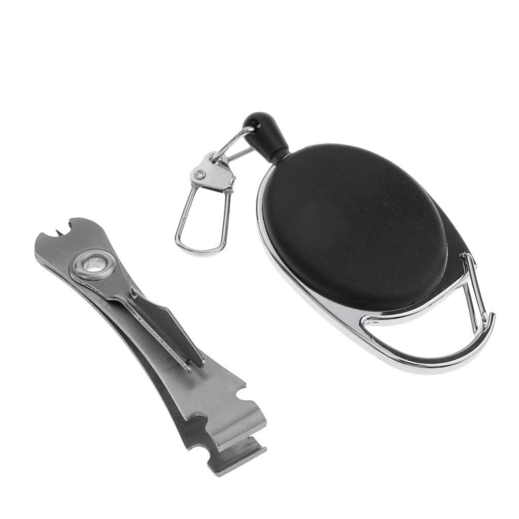 Stainless Steel Fly Fishing Knot Tying Tool Knot Tyer and Nail Clippers Nipper with Zinger Retractor