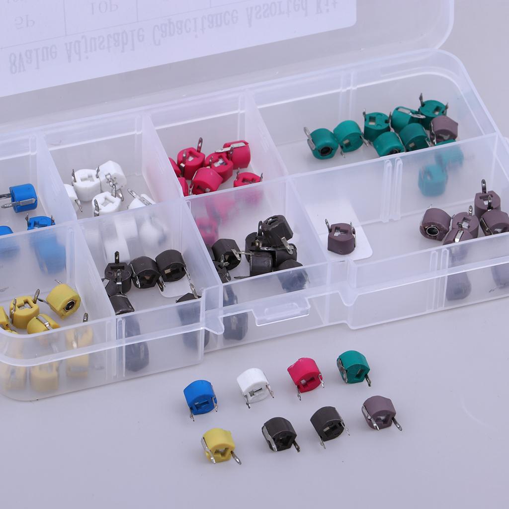 160x6mm Plastic Cover Trimmer Variable Capacitance Capacitor Kit for