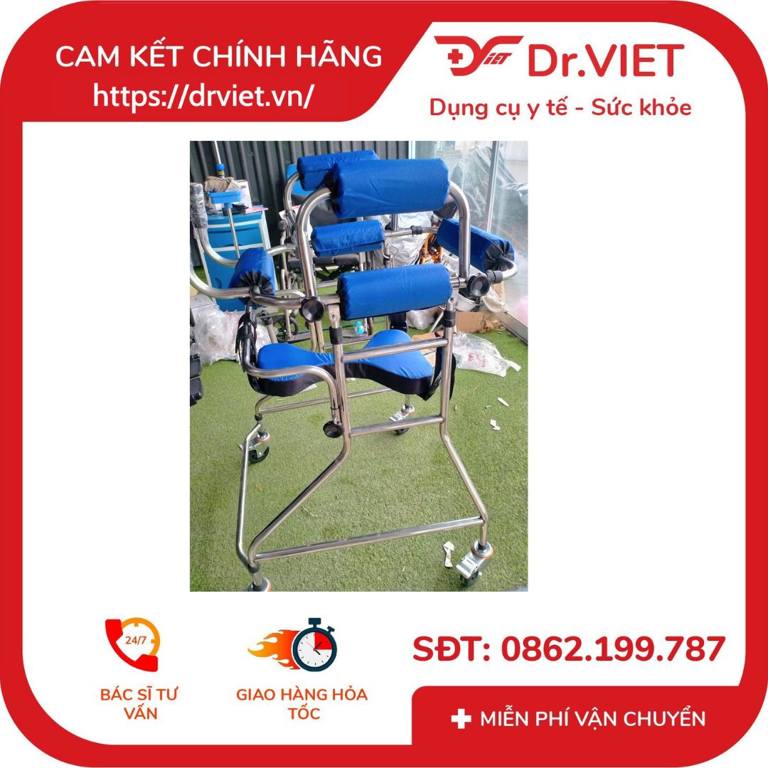 Khung đẩy bệnh nhân có ghế ngồi -TAJERMY-TJM-KD01, hỗ trợ đi lại cho người già và người gặp khó khăn trong đi lại