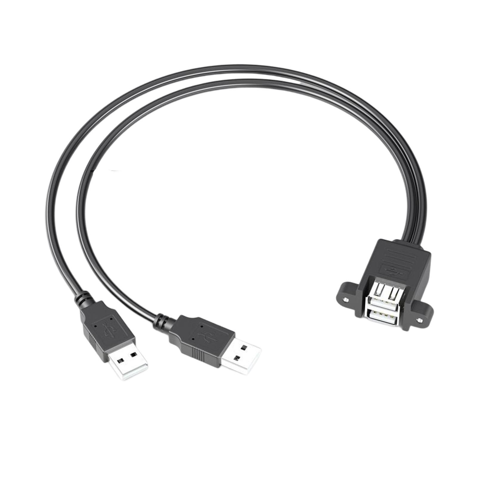 USB 2.0 Extension Cable Double Cable USB Splitter for Hard  Disk 0.3m