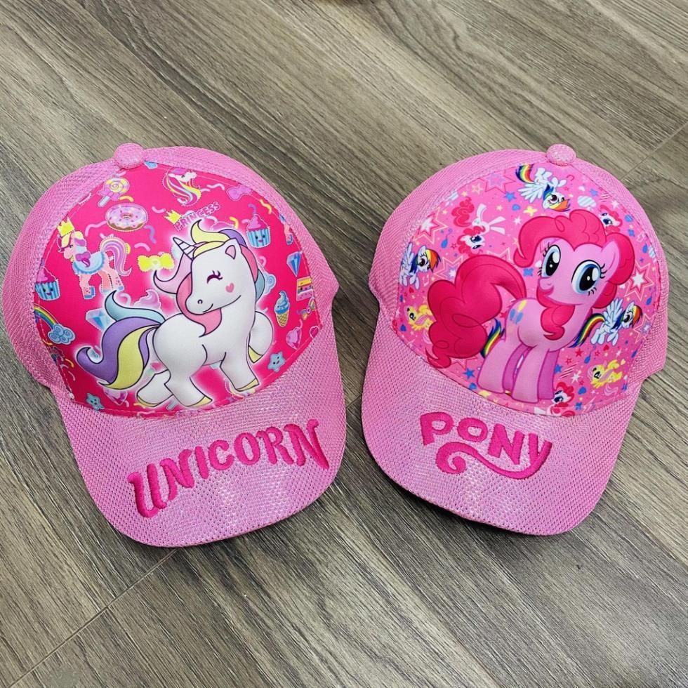 Mũ cho bé gái, nón trẻ em kim tuyến hình ngựa pony, ngựa unicorn in hình sắc nét - Hàng mới về