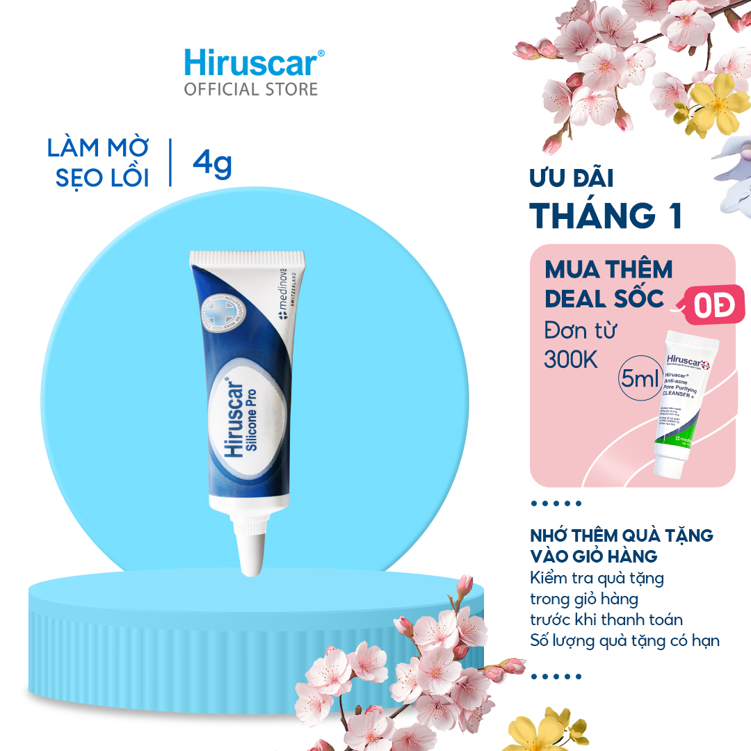 Gel Hỗ Trợ Trị Sẹo Mổ, To, Lồi Và Phì Đại Hiruscar Silicone Pro 4G