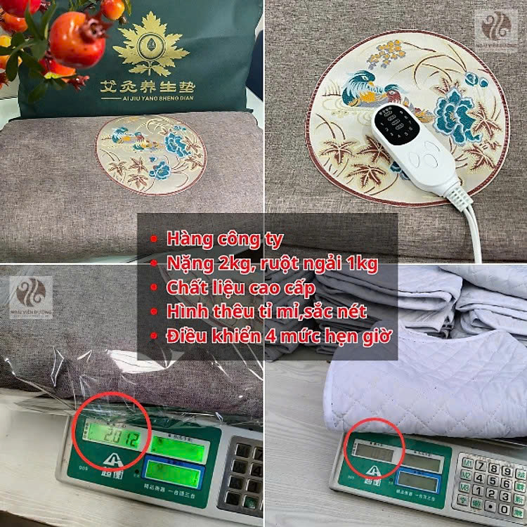Thảm ngải cứu đông y sưởi ấm, hỗ trợ điều trị đau mỏi vai gáy xương khớp, Đệm sưởi điện ngải cứu đông y - Hàng chính hãng