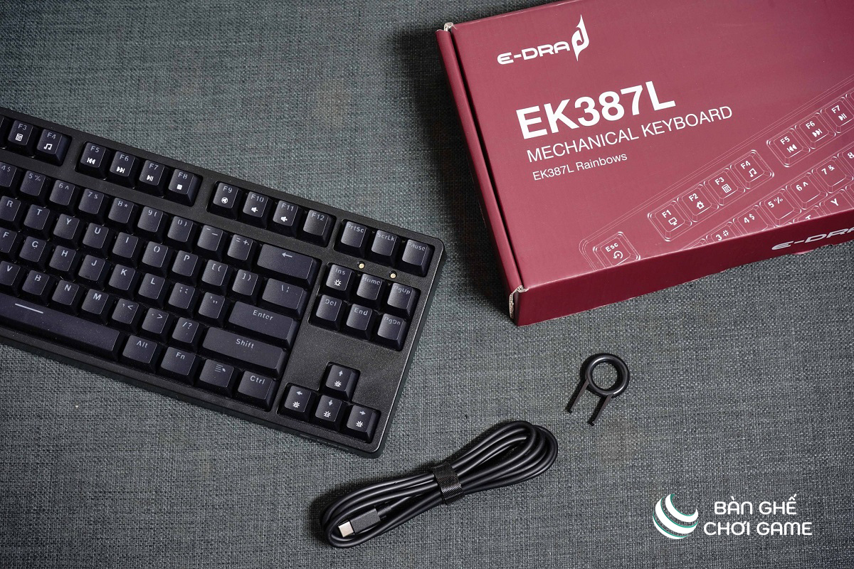 Bàn phím cơ E-Dra EK387L TKL Rainbow Huano Switch - Hàng chính hãng