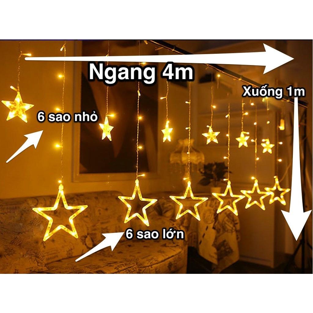 Dây đèn led trang trí rèm sao vàng 4m trang trí tết, led trang trí noel, trang trí ngoài trời, led màn sao