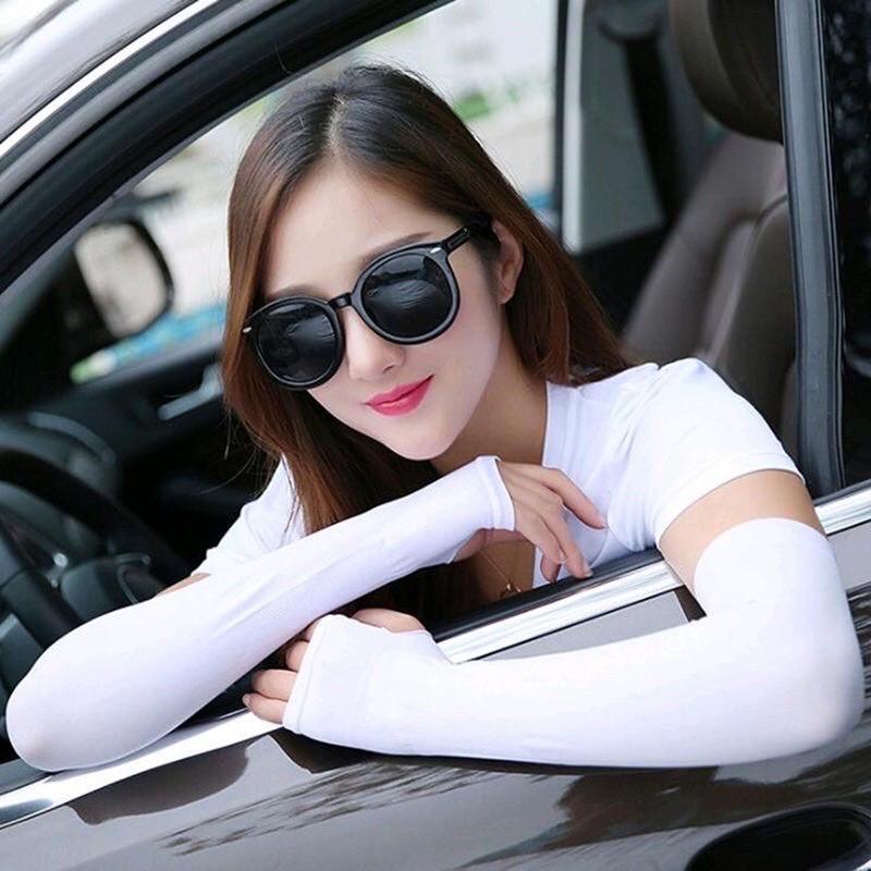 BÁN SỈ 1 ĐÔI Găng Tay Chống Nắng Hàn Quốc Xỏ Ngón Let's Slim Đủ Màu Dày Dặn Ngăn Tia UV 88243