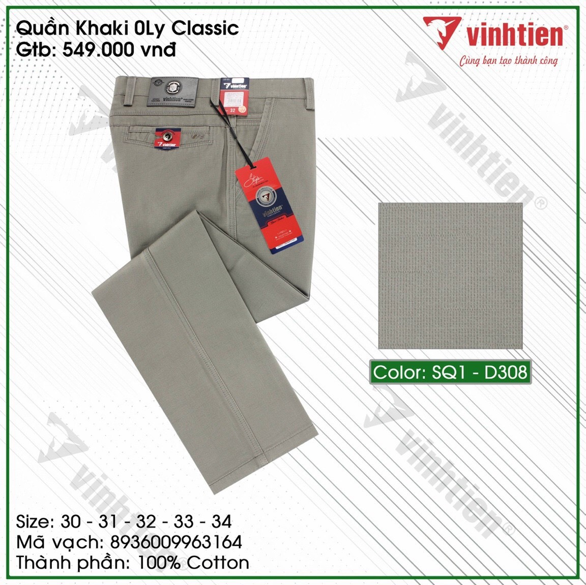 Quần KaKi 0Ly Classic 549 Vĩnh Tiến - Nhiều Màu