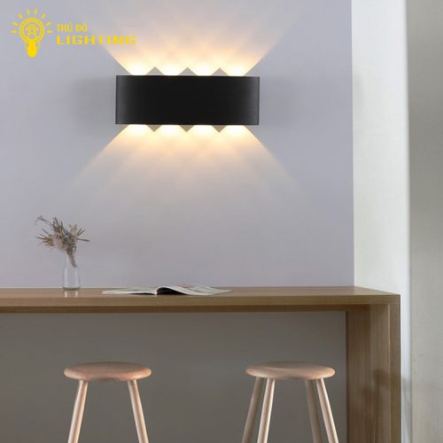 Đèn Tường LED Treo Phòng Khách Phòng Ngủ Cầu Thang Đèn Hắt B052 Combo 2 Màu Đen/ Trắng  Công Suất 6W/8W