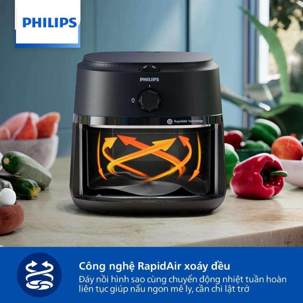 Nồi Chiên Không Dầu Philips NA130/00, 6.2 lít |1700W. Nút Vặn Dễ Sử Dụng, Hàng Chính Hãng