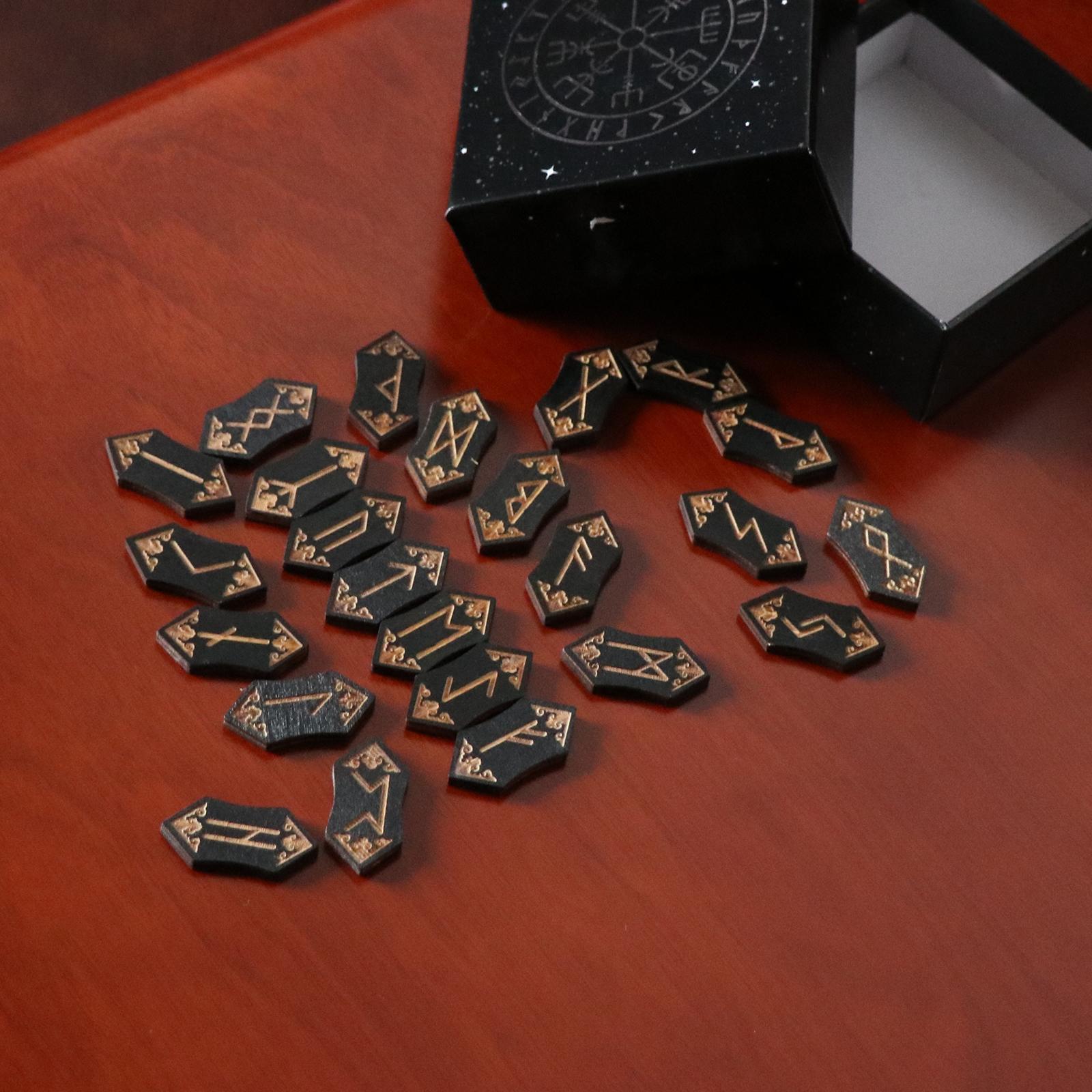 Woodcut Rune  Card Set Nordic with Bag Props Family