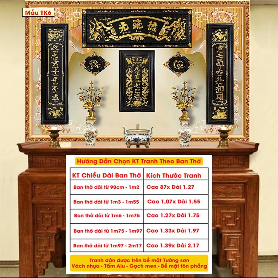 Tranh Lụa Dán Tường Phòng Thờ Cao Cấp – In Sắc Nét – Tặng Keo Dán, Giá Tận Xưởng - Mẫu TK3