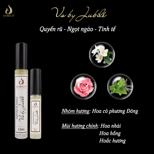 Vs by Jubilé - Tinh dầu nước hoa Pháp nữ Dạng lăn 12ml Thơm Lâu, Sang Trọng, Quyến Rũ