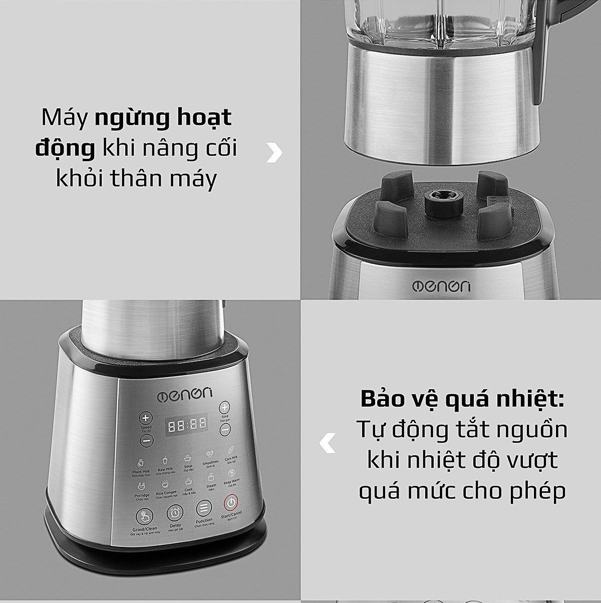 Máy Làm Sữa Hạt OENON, Xay Nấu Đa năng Dung Tích 1750ml Công Suất 1600W - Hàng Chính Hãng