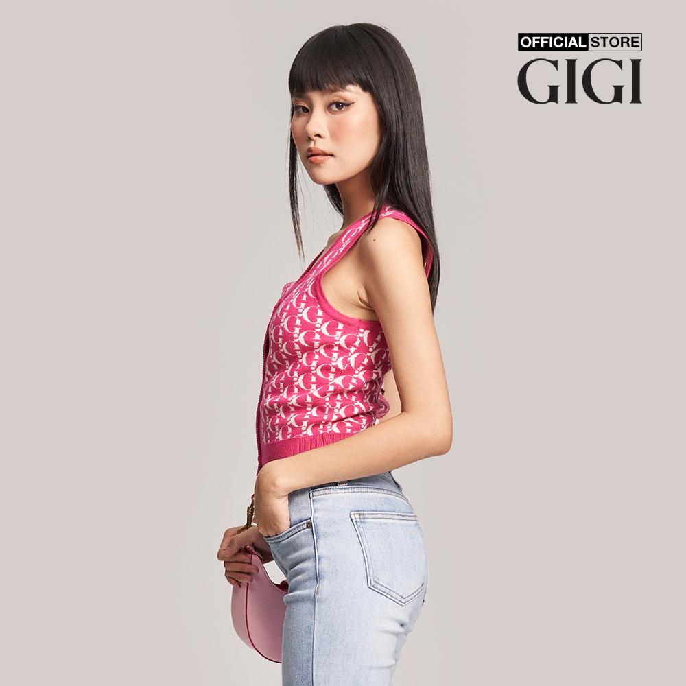 GIGI - Áo dệt kim nữ sát nách phối nút cài thời trang G1305K221705