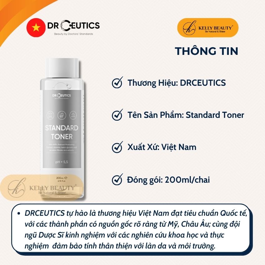 Standard Toner DrCeutics - Cân Bằng Độ pH, Cấp Ẩm Làm Dịu Mọi Làn Da