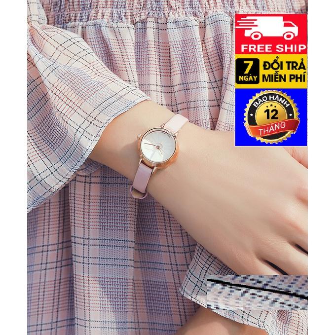 Đồng hồ nữ dây da Julius Ja-979 Màu Hồng nhỏ xinh