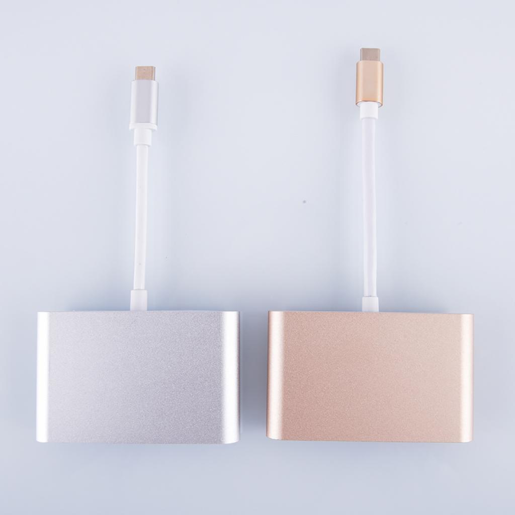 Universal USB Type-C to VGA Charging HUB Adapter Converter for Laptop