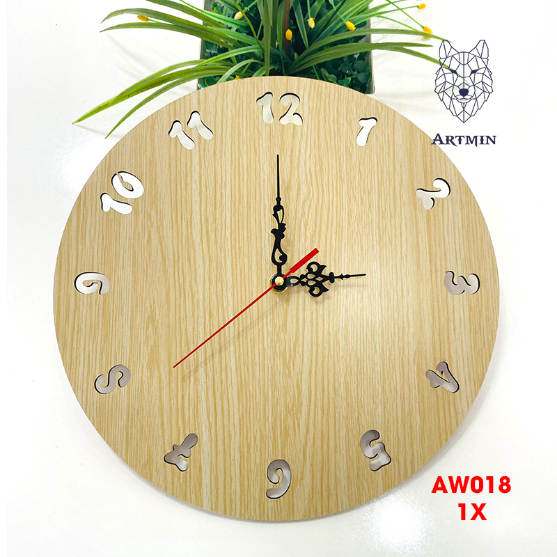 AW018- Đồng Hồ Gỗ Treo Tường – Décor Trang Trí Xinh Xắn