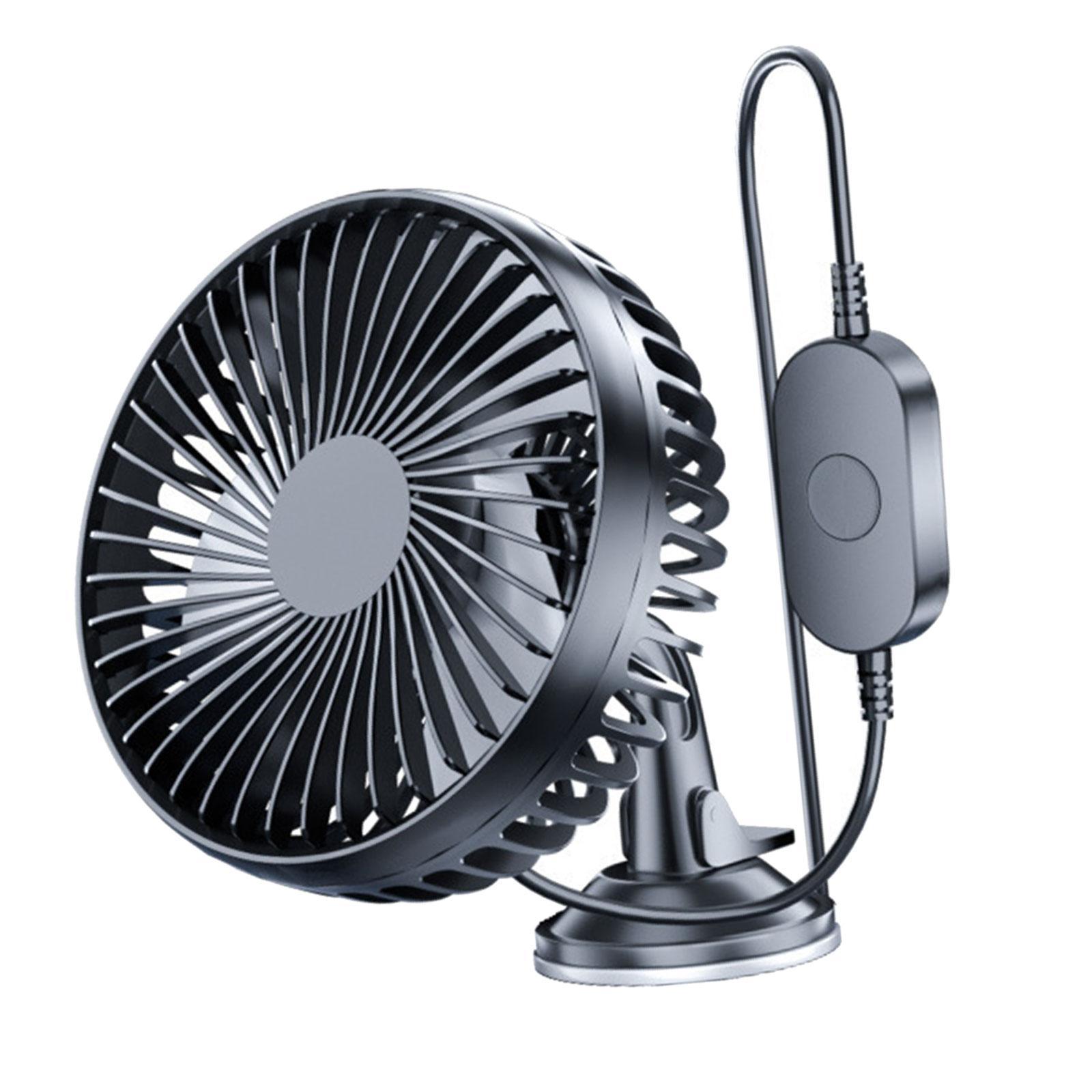 Electric Car Cooling Fan 12V 24V USB Sturdy Black Easily Install Strong Wind