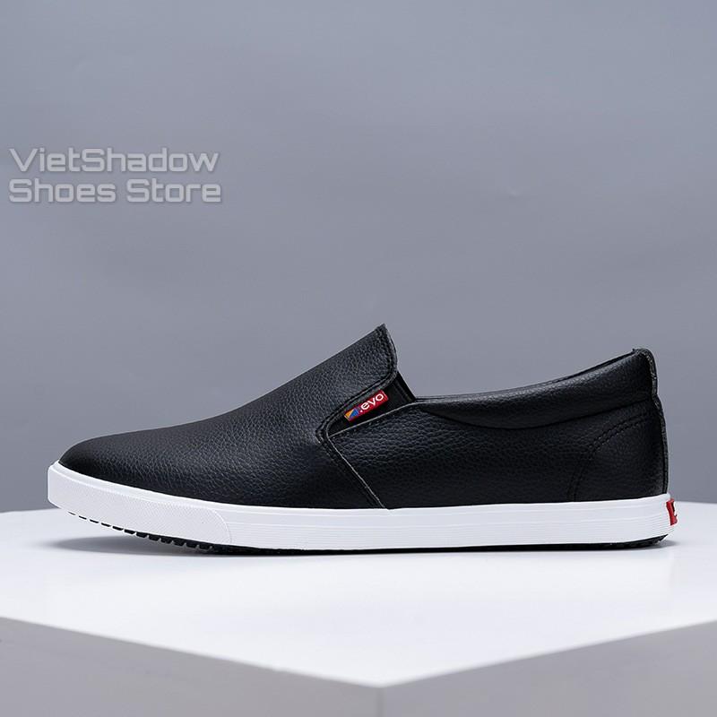 Slip on da nam - Giày lười da nam cao cấp thương hiệu LEYO - Da PU 3 màu đen, trắng và xanh navy - Mã SP A5192