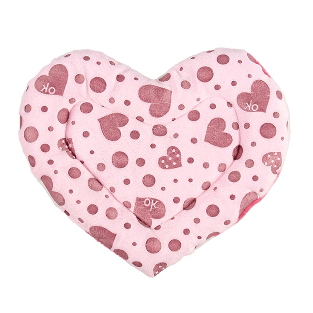 Small Animal Hamster Play Mat Seat Pad Sleep Bed Play Toy Heart Shape Pink