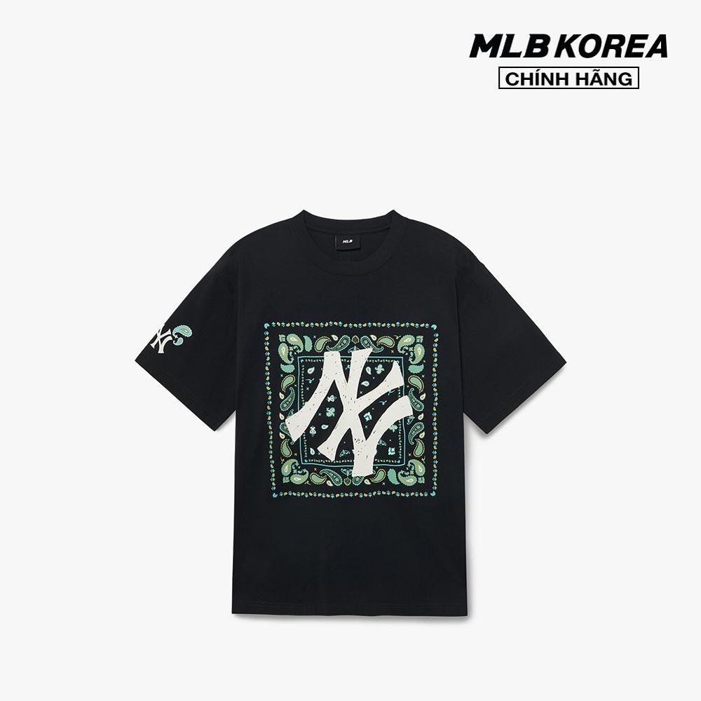 MLB - Áo thun unisex cổ tròn tay ngắn Paisley Big Logo One Point 3ATSI0133-50BKS