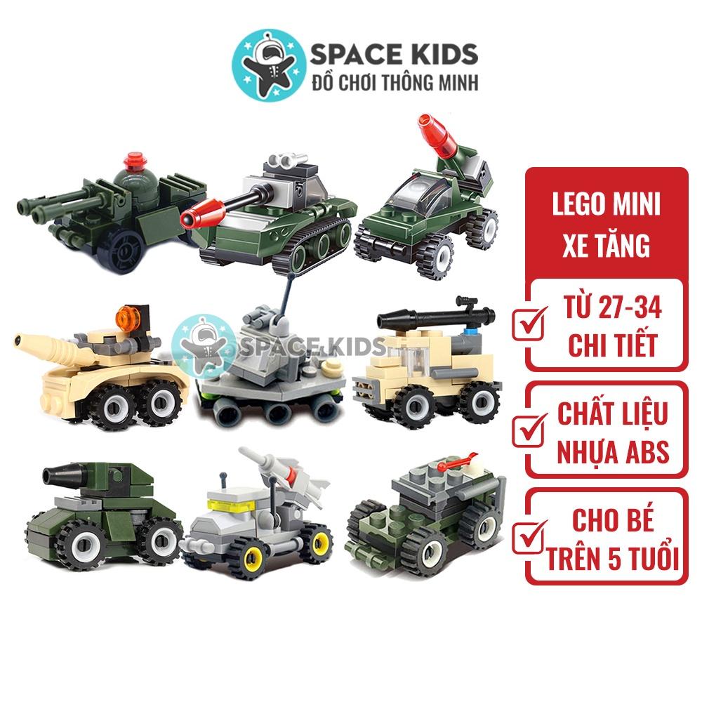 Đồ chơi Xếp hình Lego giá rẻ cho bé lắp ghép xe tăng, ô tô chủ đề Quân đội từ 24 đến 37 chi tiết cho bé