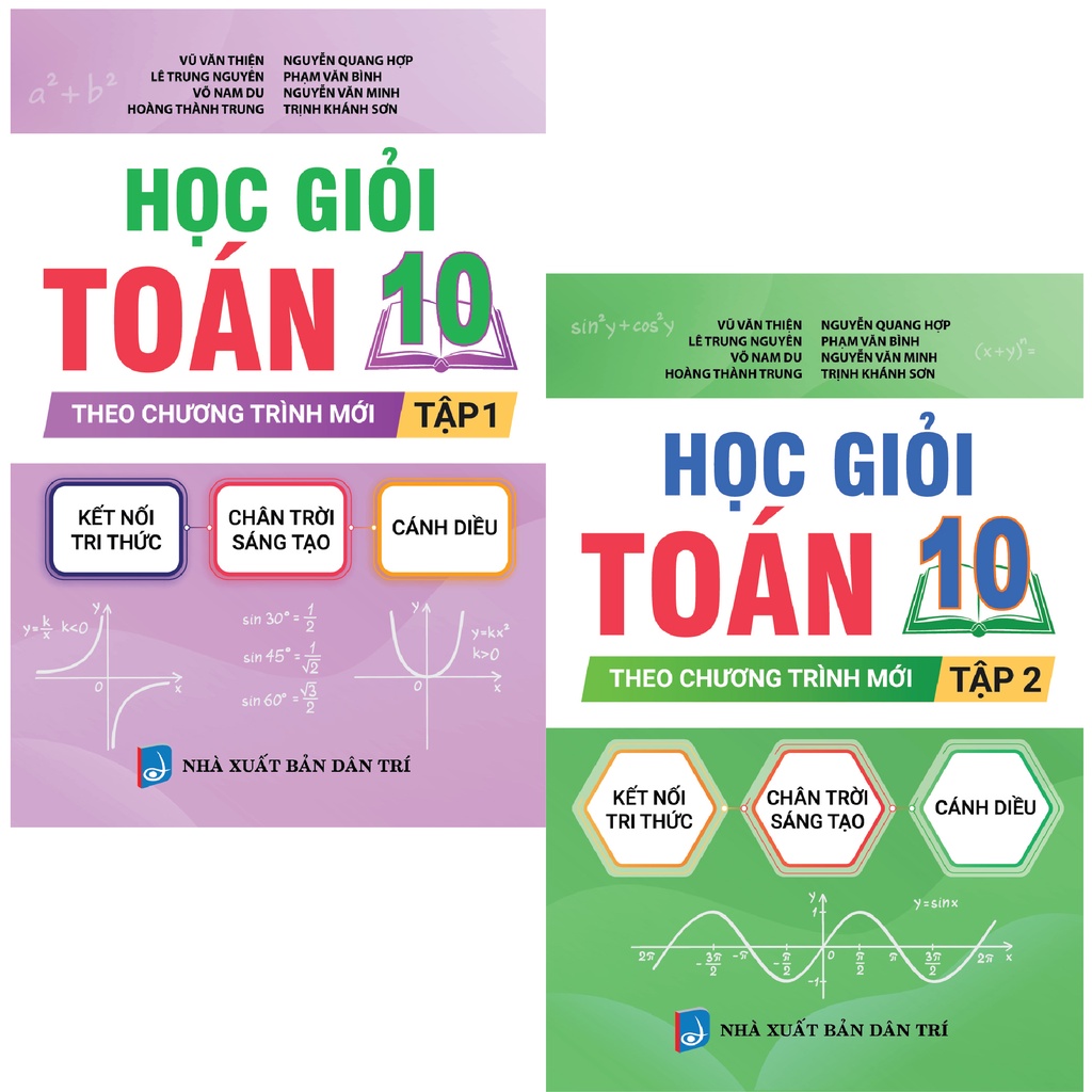 Sách - Combo Học Giỏi Toán 10 Theo Chương Trình Mới Tập 1+ tập 2 - KV