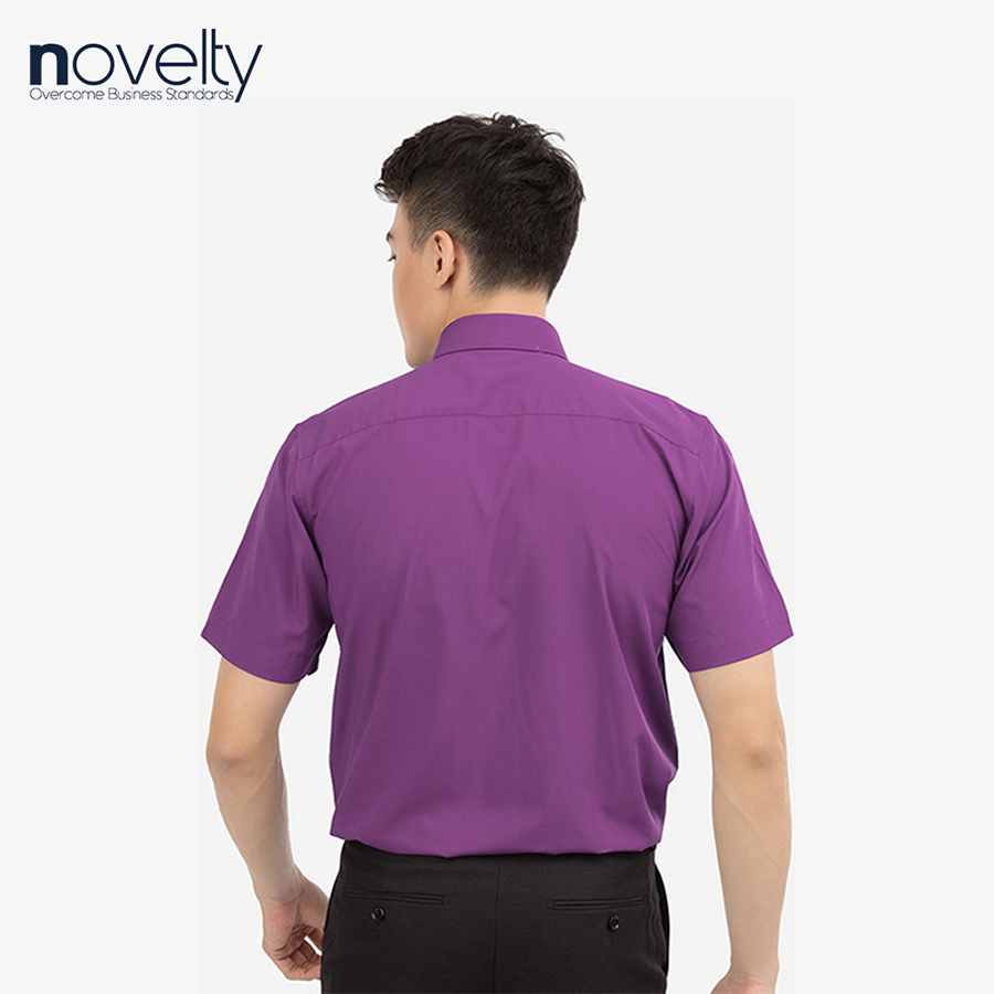 Áo sơ mi nam Slim fit ngắn tay tím đậm 171434N