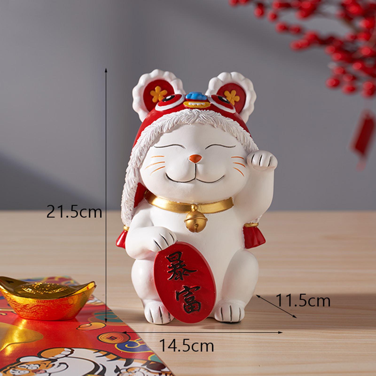 Japanese Lucky Cat Statue Sculpture Figurine for Desk Office Decor