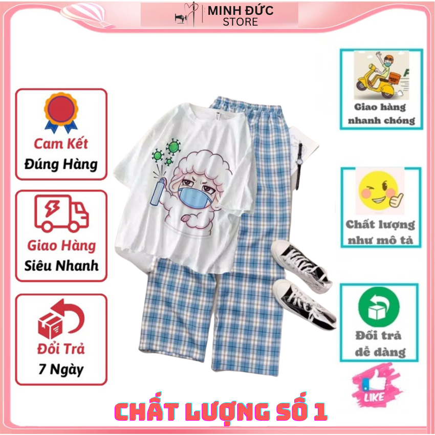 Sét Bộ Nữ SS25, Sét Đồ Nữ Đi Chơi Đẹp In Cô Bé Y Tế, Sét Áo Vải Cotton