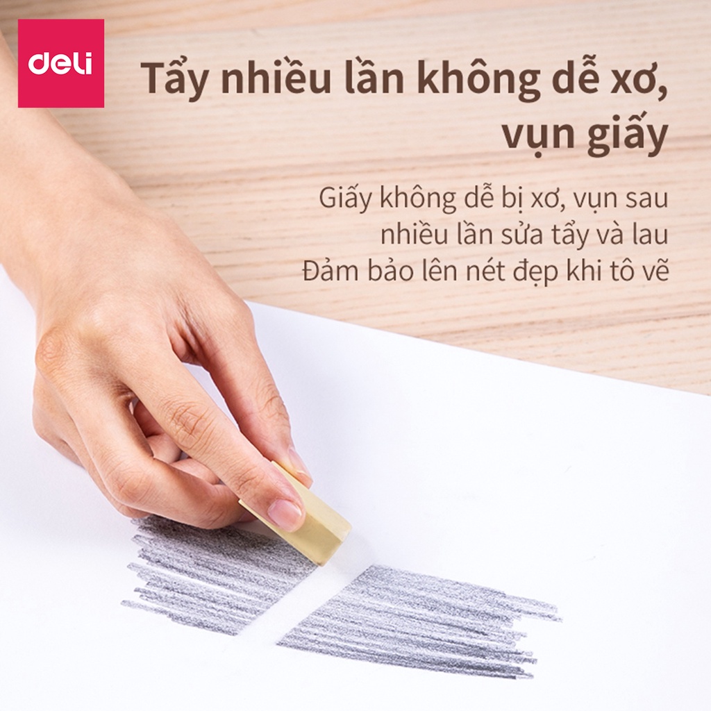 Sổ Vẽ Phác Thảo Deli - Gáy Lò Xo - Khổ Dọc A4 - Giấy Định Lượng 110Gsm / 160Gsm - 73357 / 73634